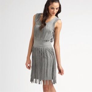BCBG MaxAzria Gray Fringe Dress